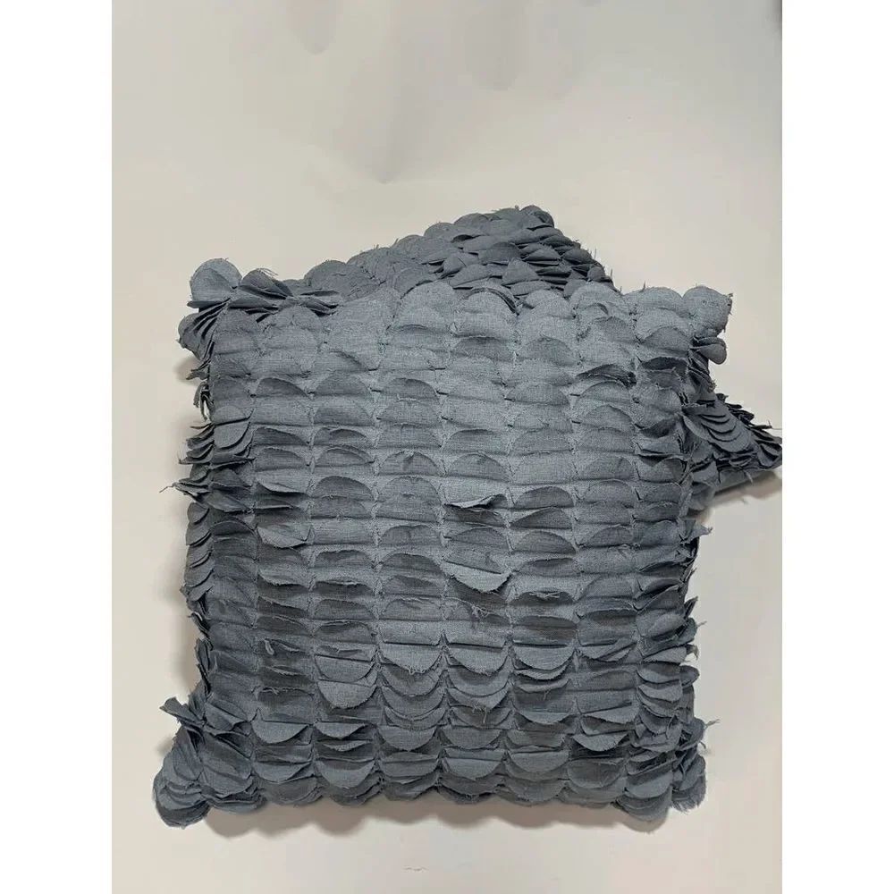 Thro by Marlo Lorenz Textured Ruffle Accent Throw Pillow Gray Set of 2 16X16